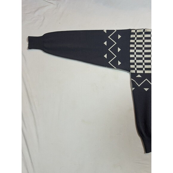 Ossi Skiwear Sweater Pullover Gray Vintage‎ 1980s Large Geometric Wool Acrylic - Picture 5 of 14
